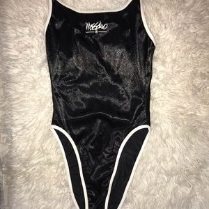 High satin cut one piece